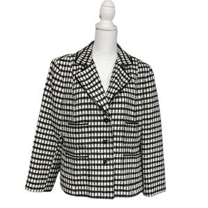 DD Collection Silk Blend Black & White Blazer